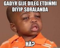GADYR GIJE DILEG ETDIÑMI DIŶIP SORALANDA HÄ?