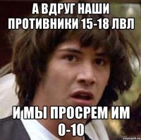 а вдруг наши противники 15-18 лвл и мы просрем им 0-10