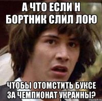 А что если н бортник слил лою чтобы отомстить буксе за чемпионат украины?