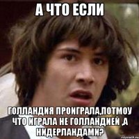 а что если голландия проиграла,потмоу что играла не голландией ,а Нидерландами?