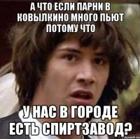 А что если парни в Ковылкино много пьют потому что У нас в городе есть спиртзавод?