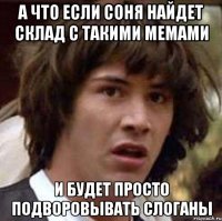 а что если соня найдет склад с такими мемами и будет просто подворовывать слоганы