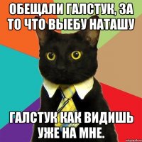 Обещали галстук, за то что выебу Наташу Галстук как видишь уже на мне.