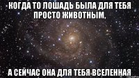 Когда то лошадь была для тебя просто животным, А сейчас она для тебя вселенная