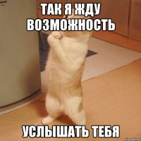 так я жду возможность услышать тебя