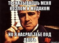 Ты называешь меня козлом и мудаком Но я насрал тебе под дверь