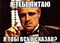 Я тебе питаю Я тобі всьо сказав?