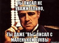 Ты писал не уважительно, ты даже "вы" писал с маленькой буквы