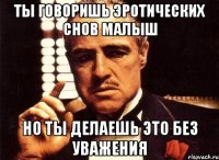 Ты говоришь Эротических снов малыш Но ты делаешь это без уважения