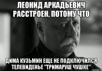 Леонид Аркадьевич расстроен, потому что Дима Кузьмин еще не подключился телевиденье "ТРИМАРУШ ЧуШке"