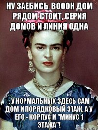 Ну заебись, вооон дом рядом стоит, серия домов и линия одна , у нормальных здесь сам дом и порядковый этаж, а у его - корпус и "минус 1 этажа"!