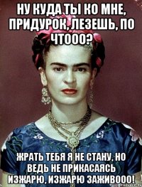 Ну куда ты ко мне, придурок, лезешь, по чтооо? Жрать тебя я не стану, но ведь не прикасаясь изжарю, изжарю заживооо!