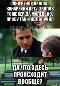 Саня Ренор пропал, Канарейки нету, трипов тоже хер да маленько, пробу так и не получил да что здесь происходит вообще?