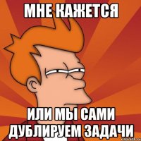 Мне кажется Или мы сами дублируем задачи
