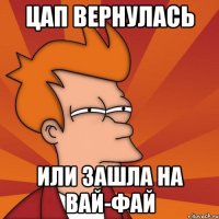 Цап вернулась или зашла на вай-фай