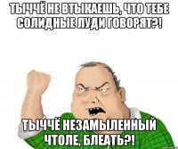 Тыччё не втыкаешь, что тебе солидные луди говорят?! ТЫЧЧЁ незамыленный чтоле, блеать?!