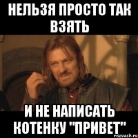 нельзя просто так взять и не написать котенку "Привет"