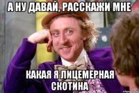 А ну давай, расскажи мне Какая я лицемерная скотина