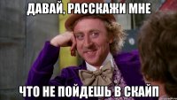 Давай, расскажи мне что не пойдешь в скайп