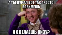 А ТЫ ДУМАЛ ВОТ ТАК ПРОСТО ВОЗЬМЕШЬ И СДЕЛАЕШЬ ВИЗУ?