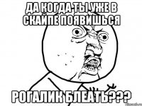 Да когда ты уже в скайпе появишься Рогалик блеать???