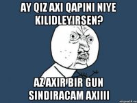 Ay qiz axi qapini niye kilidleyirsen? Az axir bir gun sindiracam axiiii