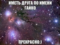 ИМЕТЬ ДРУГА ПО ИМЕНИ ГАЙКО ПРЕКРАСНО:)