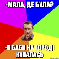 -Мала, де була? -В баби на городі купалась