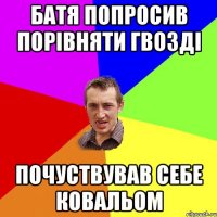 Батя попросив порівняти гвозді Почуствував себе ковальом