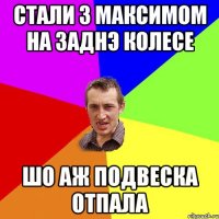 СТАЛИ З МАКСИМОМ НА ЗАДНЭ КОЛЕСЕ ШО АЖ ПОДВЕСКА ОТПАЛА