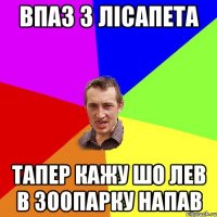 Впаз з лісапета тапер кажу шо лев в зоопарку напав