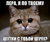 Лера, я по твоему шутки с тобой шучу?