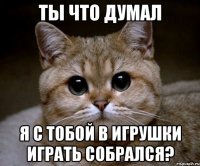 Ты что думал я с тобой в игрушки играть собрался?