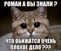 Роман а вы знали ? что обижатся очень плохое дело ???