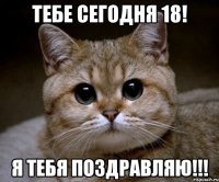 Тебе сегодня 18! Я ТЕБЯ ПОЗДРАВЛЯЮ!!!