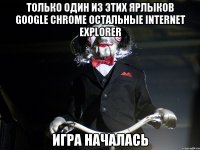 Только один из этих ярлыков Google Chrome остальные Internet Explorer Игра началась