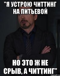 "я устрою читтинг на питьевой но это ж не срыв, а читтинг"