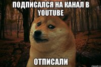 Подписался на канал в YouTube отписали