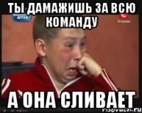 ты дамажишь за всю команду а она сливает