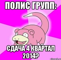 Полис групп: сдача 4 квартал 2014?