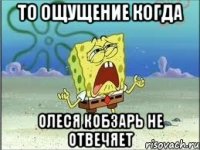 то ощущение когда олеся кобзарь не отвечяет