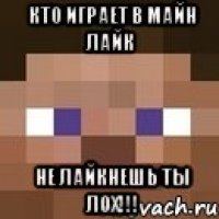 кто играет в майн лайк не лайкнешь ты лох!!!