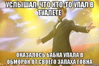Услышал, что кто-то упал в туалете оказалось бабка упала в обморок от своего запаха говна