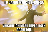 То самое чувство, когда унизил Ichimaru перед всей планетой.