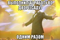 Выполнил(а) работу во дворе(саду) Одним разом
