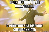 Коли перший після пільговиків в рейнтингу на омріяну спеціальність