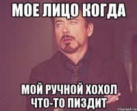 Мое лицо когда мой ручной хохол что-то пиздит
