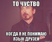 То чуство Когда я не понимаю язык друзей