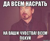 да всем насрать на ваши чувства! всем похуй