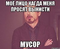 МОЁ ЛИЦО КАГДА МЕНЯ ПРОСЯТ ВЫНИСТИ МУСОР